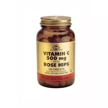 Солгар Витамин С и шиповник 100 таблеток (Solgar, Витамины)