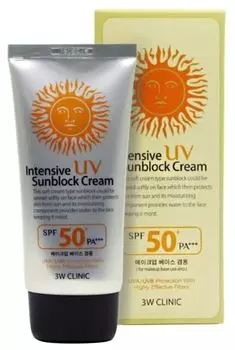 Солнцезащитный крем 3W Clinic Intensive UV Sun Block Cream SPF 50+, 70 мл