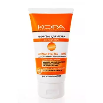 Солнцезащитный крем-гель для лица и тела SPF10 Кора, 150 мл, активатор