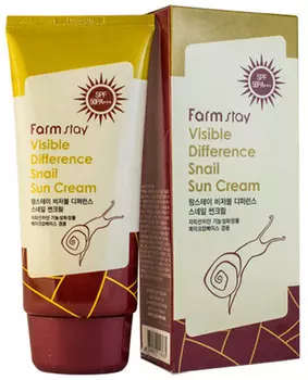 Солнцезащитный крем с муцином улитки FarmStay Visible Difference Snail Sun Cream SPF50, 70гр