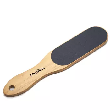 Solomeya Широкая профессиональная деревянная пилка для педикюра Professional Wooden Wide Foot File (black), 76 г