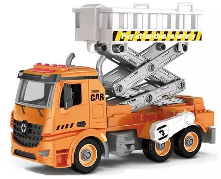 Спецтехника-конструктор подъемник фрикционный свет звук 1:12 FТ61166