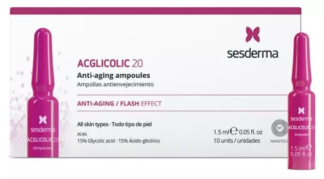 Средство в ампулах SESDERMA Acglicolic 20 с гликолевой кислотой, 10 шт по 1,5мл