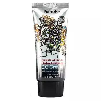 СС крем с ферментом галактомисиса FarmStay Formula All-In-One Galactomyces CC Cream SPF50, 50гр