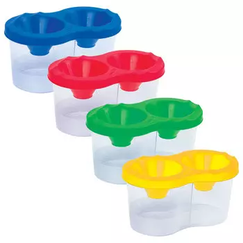 Стакан-непроливайка ПИФАГОР, двойной, ассорти, 191312, (25 шт.)