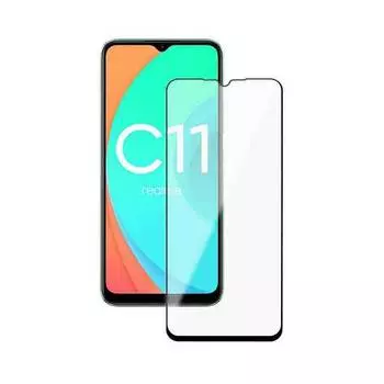 Стекло защитное Brosco для Realme C11 Full Screen Full Glue Black RM-C11-FSP-GLASS-BLACK