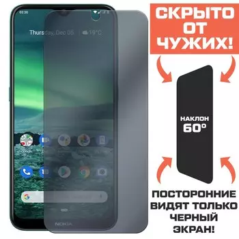 Стекло защитное гибридное Антишпион Krutoff для Nokia 2.3