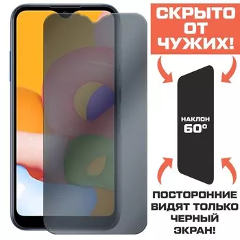 Стекло защитное гибридное Антишпион Krutoff для Samsung Galaxy A01 (A015)/ M01 (M015)