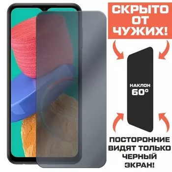 Стекло защитное гибридное Антишпион Krutoff для Samsung Galaxy M33 (M336)