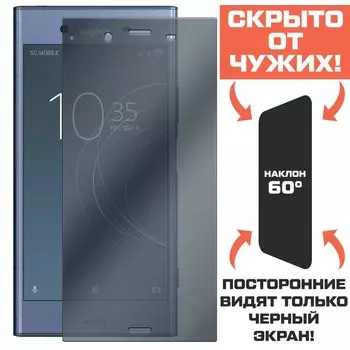 Стекло защитное гибридное Антишпион Krutoff для Sony Xperia XZ1
