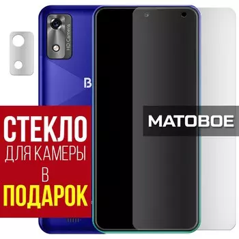 Стекло защитное гибридное МАТОВОЕ Krutoff для BQ 5565L Fest + защита камеры (2 шт.)