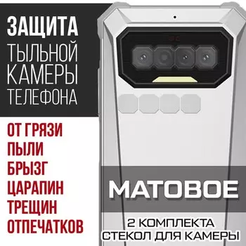 Стекло защитное гибридное МАТОВОЕ Krutoff для камеры Oukitel F150 Pro R2022 (2 шт.)