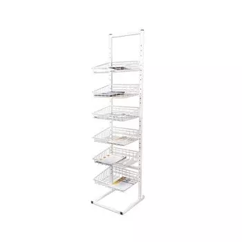 Стеллаж для выкладки товара напольный ПР 41, сетчатый, 6 лотков, 1890х450х440 мм, белый, 131