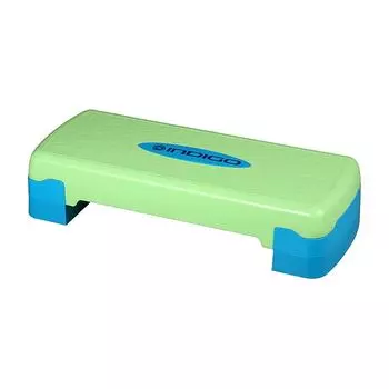 Степ-платформа для аэробики 2 уровня INDIGO, IN171, Сине-зеленый, 68*28*10/15 см