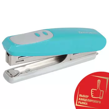 Степлер №10 BRAUBERG Germanium, до 12 листов, с антистеплером, бирюзовый, 226565