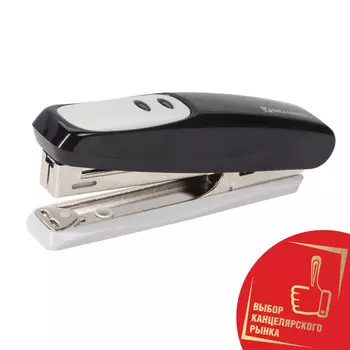 Степлер №10 BRAUBERG Germanium, до 12 листов, с антистеплером, черный, 226572