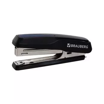 Степлер №10 BRAUBERG "Super", до 20 листов, антистеплер, черно-синий, 229078