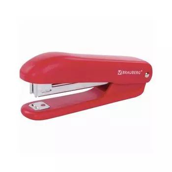 Степлер №10 BRAUBERG "SX-19", до 12 листов, с антистеплером, красный, 228589 (6 шт.)