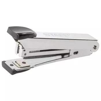 Степлер №10 металлический STAFF, до 12 листов, с антистеплером, черный, 226844, (12 шт.)