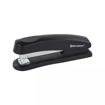Степлер №24/6, 26/6 BRAUBERG Standard+, до 30 листов, полнозагрузочный,черный