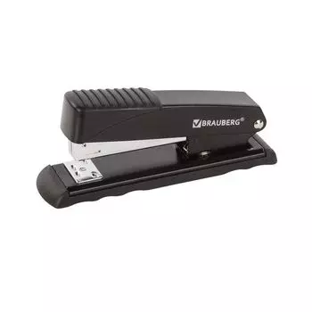 Степлер №24/6, 26/6 металлический BRAUBERG Office, до 30 листов, черный