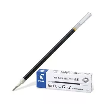 Стержень гелевый PILOT, 128 мм, ЧЕРНЫЙ, узел 0,5 мм, линия письма 0,3 мм, BLS-G1-5, (12 шт.)