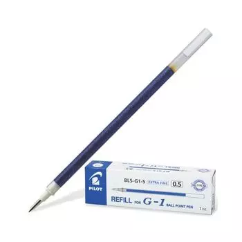 Стержень гелевый PILOT, 128 мм, СИНИЙ, узел 0,5 мм, линия письма 0,3 мм, BLS-G1-5, (12 шт.)