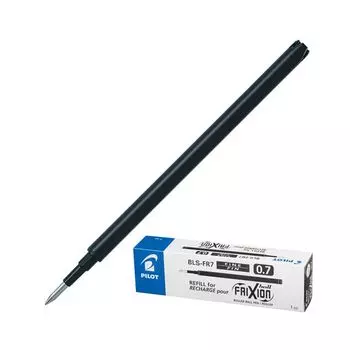 Стержень стираемый гелевый PILOT, 111 мм, ЧЕРНЫЙ, узел 0,7 мм, линия письма 0,35 мм, BLS-FR-7