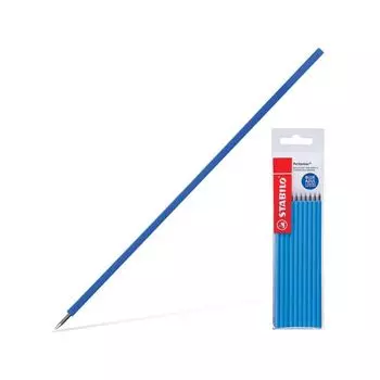 Стержни шариковые масляные STABILO, НАБОР 10 шт., "Performer", 127 мм, СИНИЕ, узел 0,7 мм, линия письма 0,38 мм, 898/3-10, 898/3-10-041