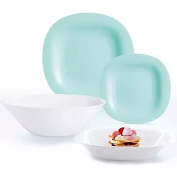 Столовый сервиз LUMINARC КАРИН ЛАЙТ ТЮРКУАЗ бело-голубой 19 предметов, P7627