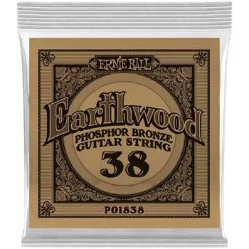 Струна одиночная для акустической гитары ERNIE BALL 1838 Earthwood Phosphor Bronze .038