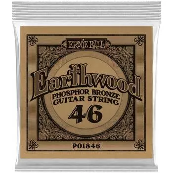 Струна одиночная для акустической гитары ERNIE BALL 1846 Earthwood Phosphor Bronze .046
