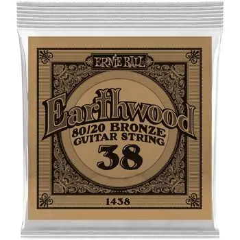 Струна одиночная ERNIE BALL 1438 Earthwood 80/20 .038 для акустической гитары