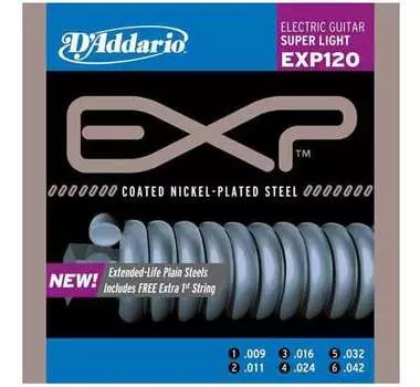 Струны D'ADDARIO EXP120 для электрогитары