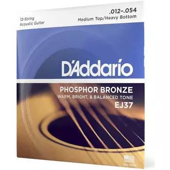 Струны для 12 струнной D'ADDARIO EJ37 акустической гитары