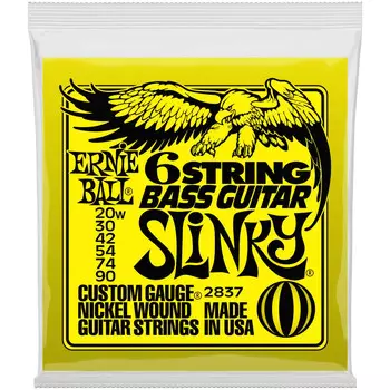 Струны для 6 струнной бас-гитары ERNIE BALL 2837 Nickel Wound 5/8 Scale Slinky 20-90