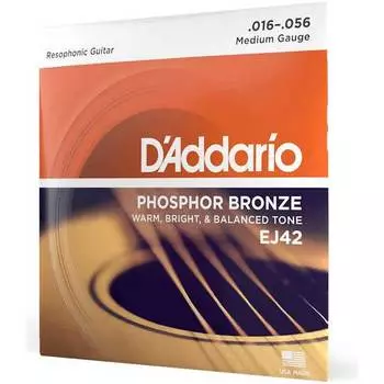 Струны для акустической гитары D'ADDARIO EJ42