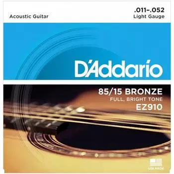 Струны для акустической гитары D'ADDARIO EZ910