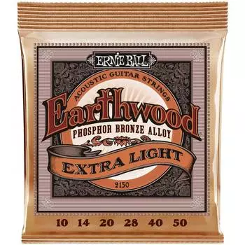Струны для акустической гитары ERNIE BALL 2150 Earthwood Phosphor Bronze Extra Light 10-50