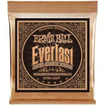Струны для акустической гитары ERNIE BALL 2550 Everlast Coated Phosphor Bronze Extra Light 10-50