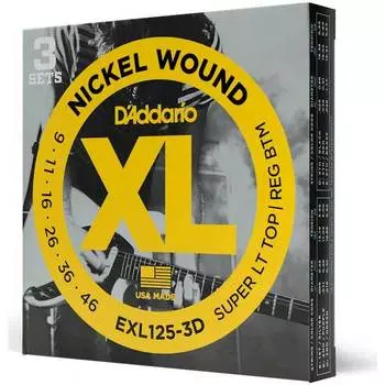Струны для электрогитары D'ADDARIO EXL125 3D