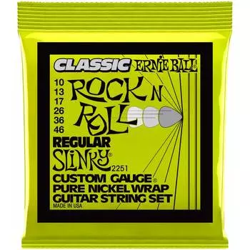 Струны для электрогитары ERNIE BALL 2251 Classic Rock n Roll Pure Nickel Slinky Regular 10-46
