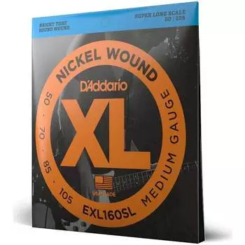 Струны для бас-гитары D'ADDARIO EXL160SL