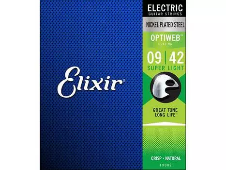 Струны Elixir 19002 Optiweb 9-42 для электрогитары