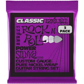 Струны ERNIE BALL 3250 Pure Classic RnR Slinky Power 3 Pack 11-48 для электрогитары