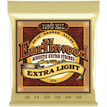 Струны Ernie Ball P02006 Earthwood Extra Light для акустической гитары бронза 10-50