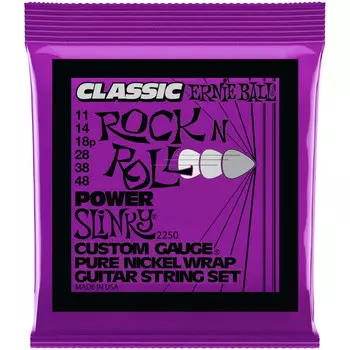 Струны Ernie Ball P02250 Pure Nickel Power Slinky для электрогитары никель 11-48