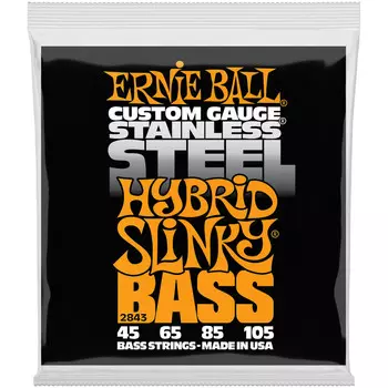Струны Ernie Ball P02843 Stainless Steel Hybrid Slinky для бас-гитары 45-105 сталь