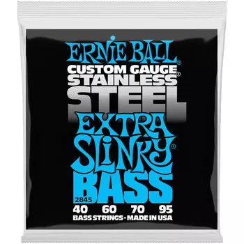 Струны Ernie Ball P02845 Stainless Steel Extra Slinky для бас-гитары 40-95 сталь