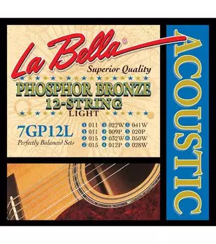 Струны La Bella 7GP12L 11-50 для акустической 12-струнной гитары